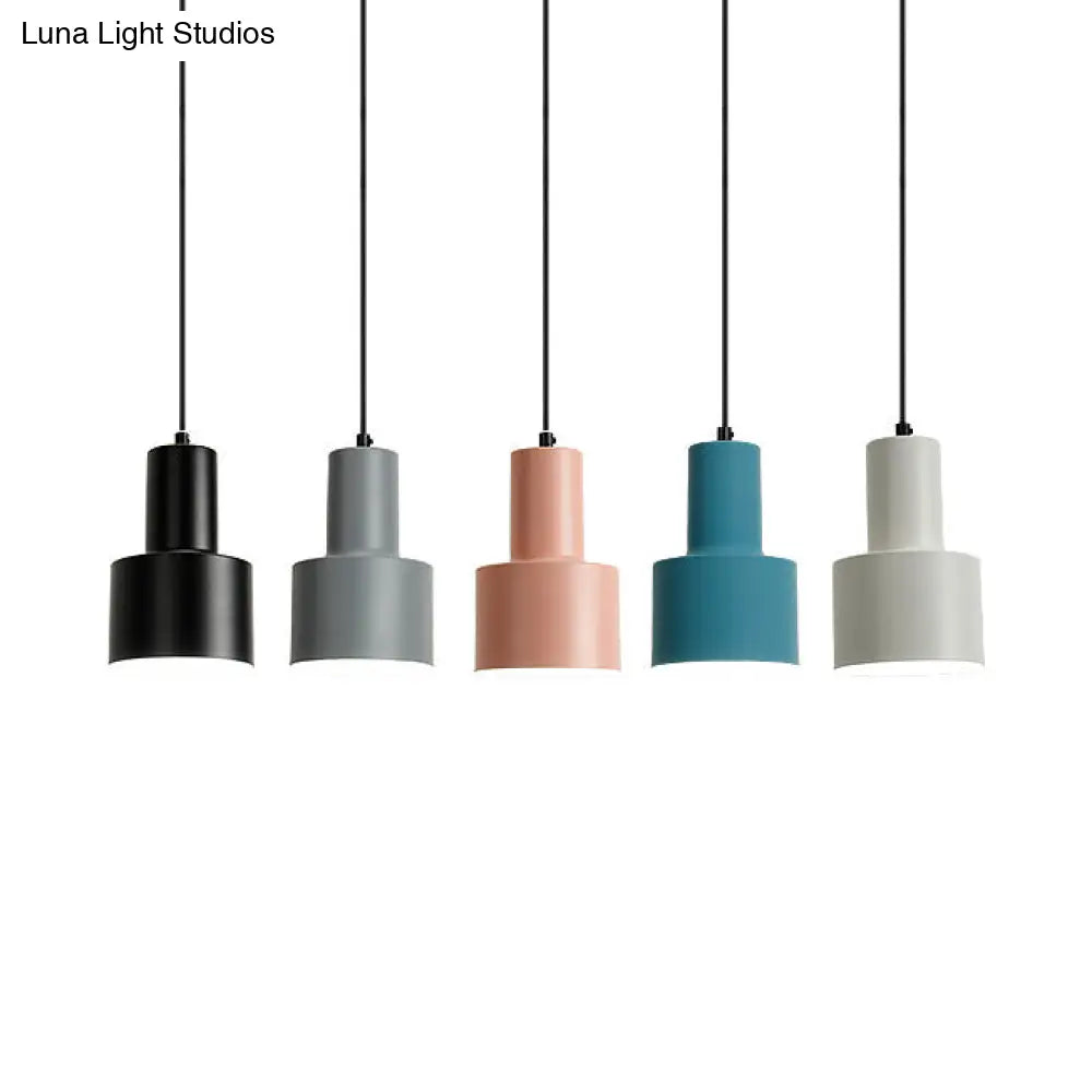 Macaron Loft Pendant Ceiling Light - Metallic Cylinder Design for Meeting Room