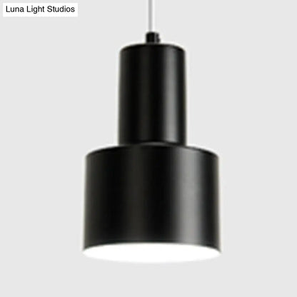 Macaron Loft Pendant Ceiling Light - Metallic Cylinder Design for Meeting Room