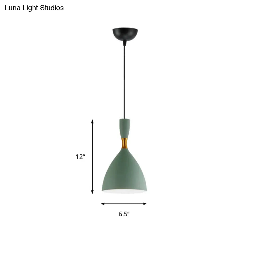 Macaron Loft Suspension Light - Restaurant Cloth Shop Funnel Pendant Lighting - Aluminum - 1 Head