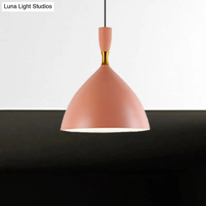 Macaron Loft Suspension Light - Restaurant Cloth Shop Funnel Pendant Lighting - Aluminum - 1 Head