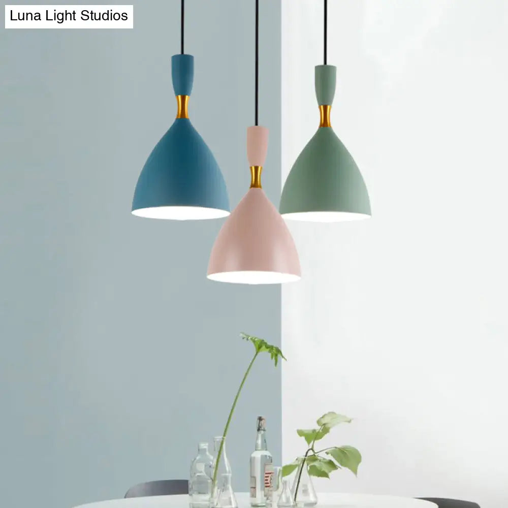 Macaron Loft Suspension Light - Restaurant Cloth Shop Funnel Pendant Lighting - Aluminum - 1 Head