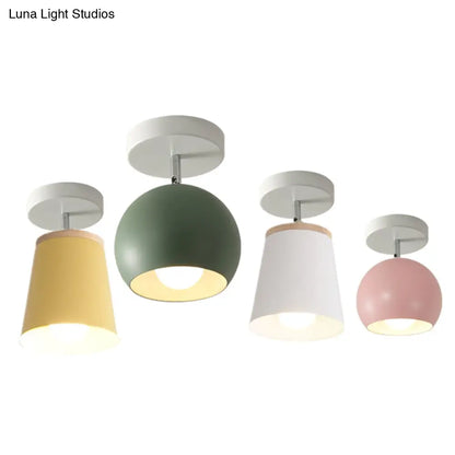 DecorBites™ DecorBites™ Macaron Metal Ceiling Mount Chandelier - 1-Light Semi Flush Mount for Bedroom