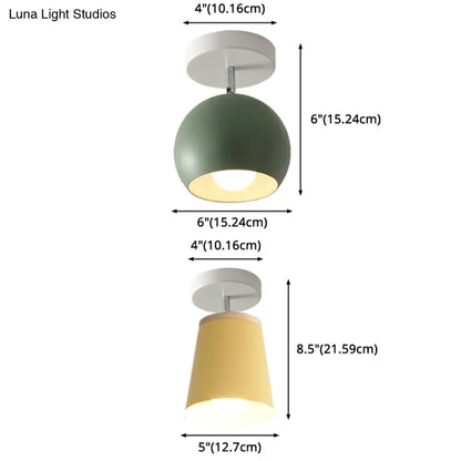 DecorBites™ DecorBites™ Macaron Metal Ceiling Mount Chandelier - 1-Light Semi Flush Mount for Bedroom