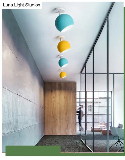 DecorBites™ DecorBites™ Macaron Metal Ceiling Mount Chandelier - 1-Light Semi Flush Mount for Bedroom