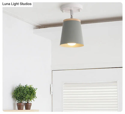 DecorBites™ DecorBites™ Macaron Metal Ceiling Mount Chandelier - 1-Light Semi Flush Mount for Bedroom