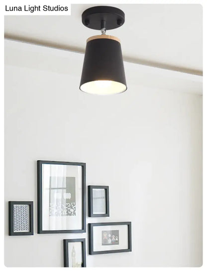 DecorBites™ DecorBites™ Macaron Metal Ceiling Mount Chandelier - 1-Light Semi Flush Mount for Bedroom