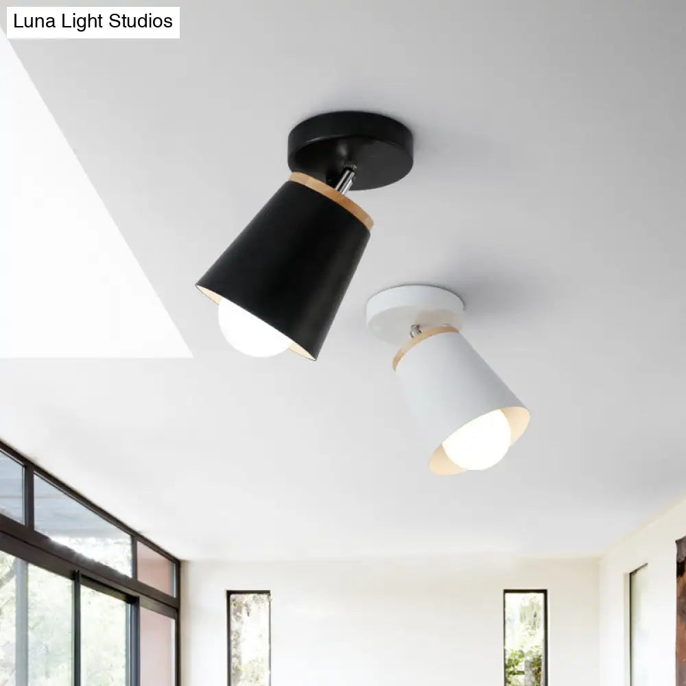 DecorBites™ DecorBites™ Macaron Metal Ceiling Mount Chandelier - 1-Light Semi Flush Mount for Bedroom