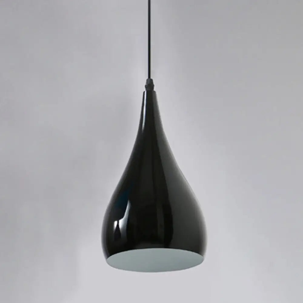 Macaron Metal Teardrop Pendant Light Fixture – Suspended 1-Light for Dining Room Ceiling