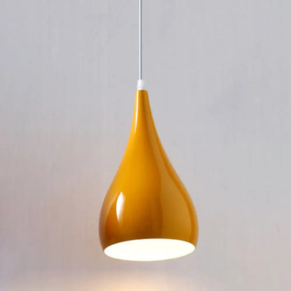 Macaron Metal Teardrop Pendant Light Fixture – Suspended 1-Light for Dining Room Ceiling