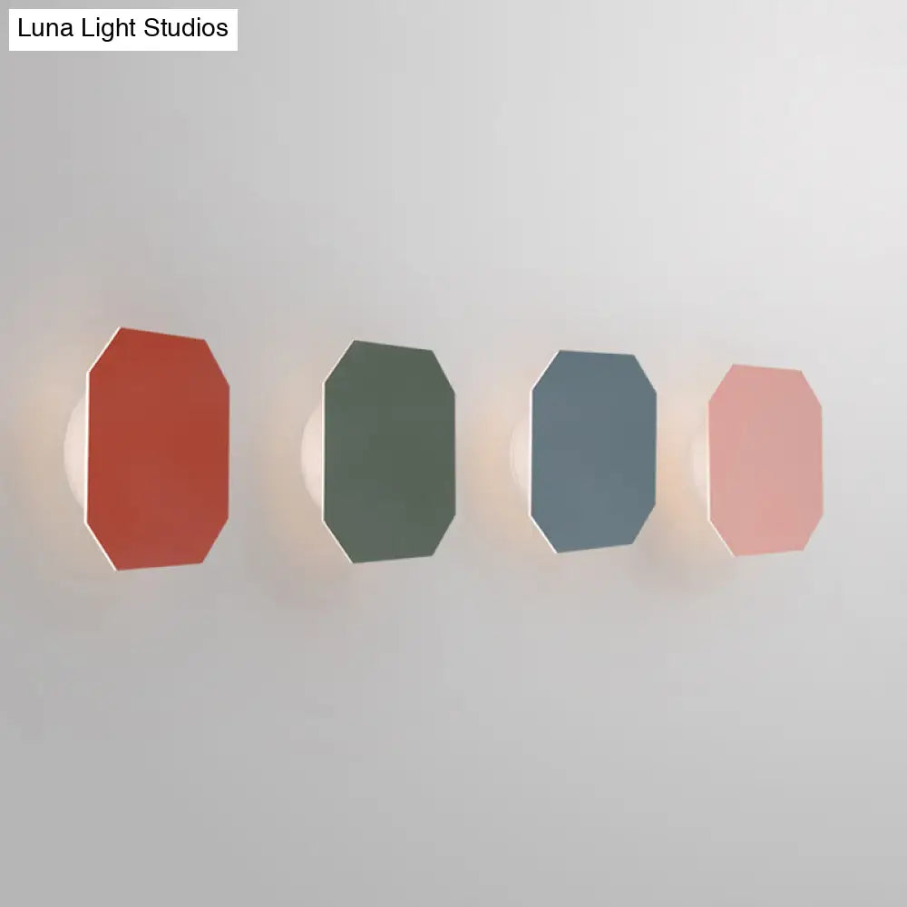 DecorBites™ DecorBites™ Macaron Metal Wall Sconce Light Fixture - 1 Light, White/Warm/Third Gear, Pink/Blue/Green