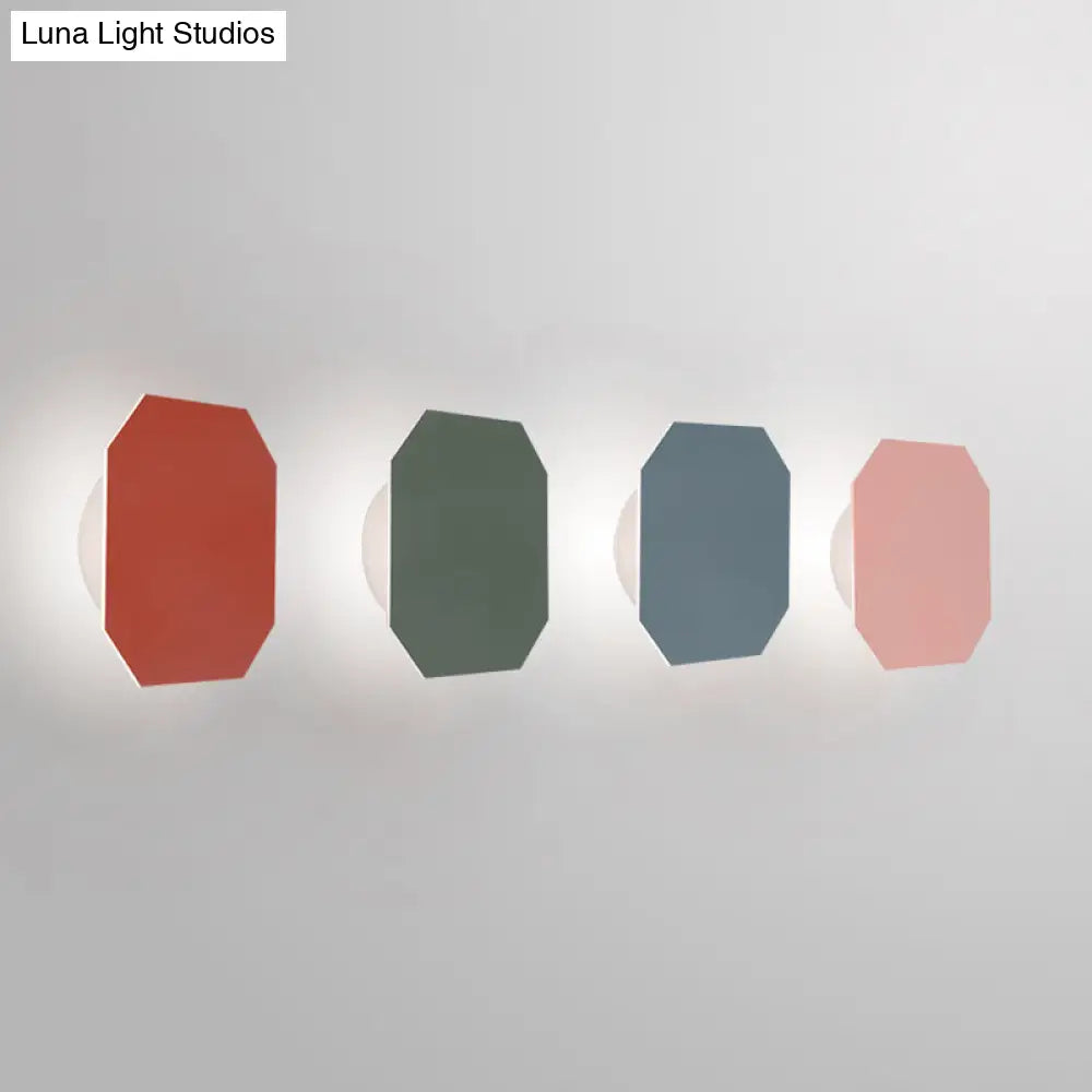 DecorBites™ DecorBites™ Macaron Metal Wall Sconce Light Fixture - 1 Light, White/Warm/Third Gear, Pink/Blue/Green