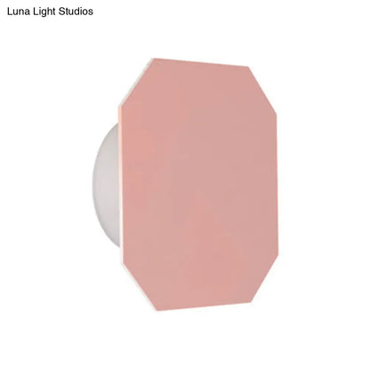 DecorBites™ DecorBites™ Macaron Metal Wall Sconce Light Fixture - 1 Light, White/Warm/Third Gear, Pink/Blue/Green