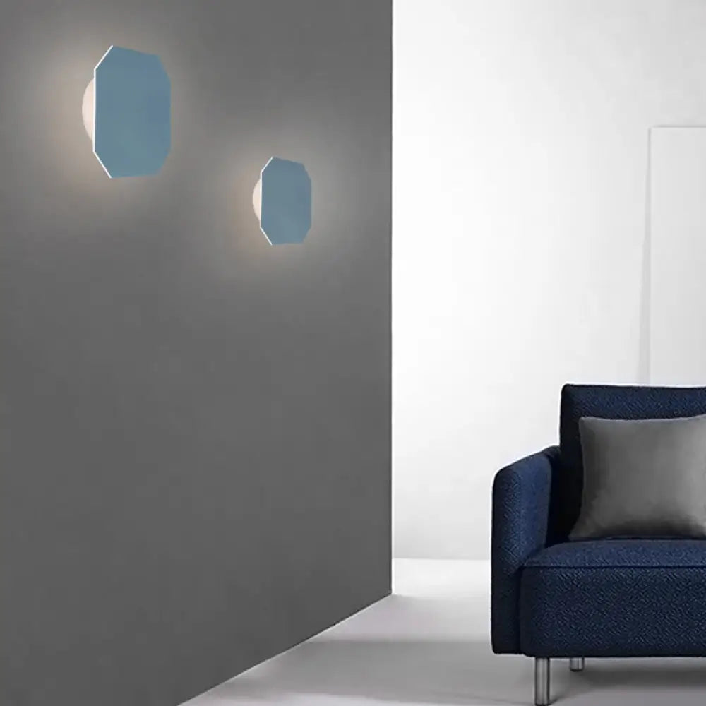 DecorBites™ DecorBites™ Macaron Metal Wall Sconce Light Fixture - 1 Light, White/Warm/Third Gear, Pink/Blue/Green