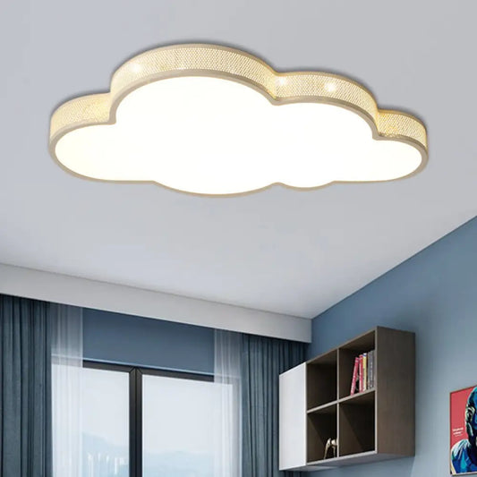 DecorBites™ DecorBites™ Macaron Perforated Cloud Ceiling Lamp – Metal and Acrylic Flush Mount for Hallway – LED Light