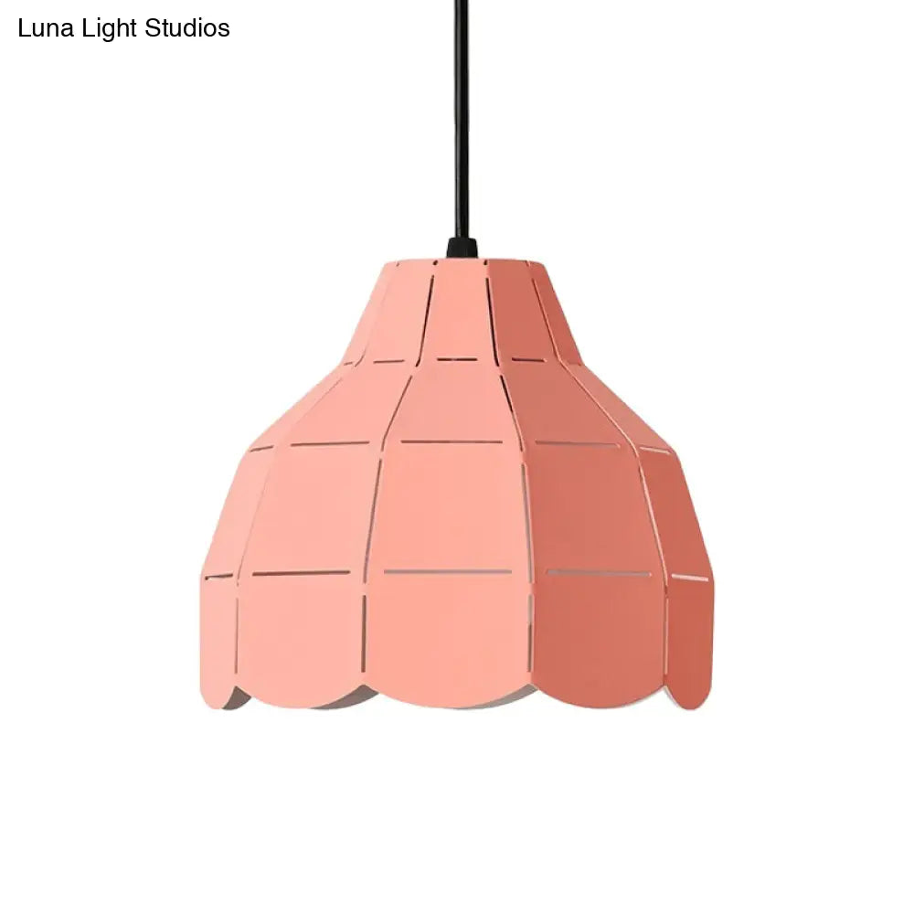 Macaron Scallop Dome Pendant Light - Pink/Yellow/Blue - Perfect for Living Room