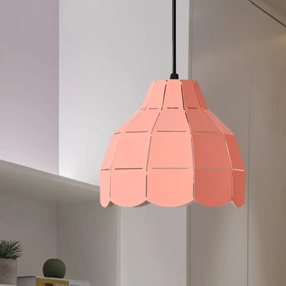 Macaron Scallop Dome Pendant Light - Pink/Yellow/Blue - Perfect for Living Room