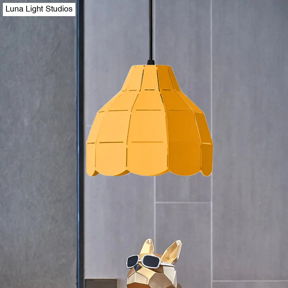 Macaron Scallop Dome Pendant Light - Pink/Yellow/Blue - Perfect for Living Room