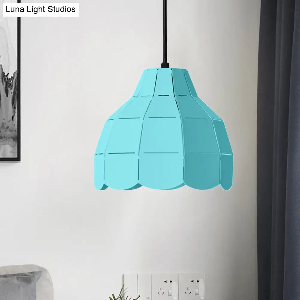 Macaron Scallop Dome Pendant Light - Pink/Yellow/Blue - Perfect for Living Room