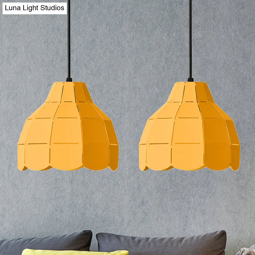 Macaron Scallop Dome Pendant Light - Pink/Yellow/Blue - Perfect for Living Room