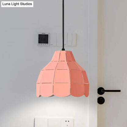 Macaron Scallop Dome Pendant Light - Pink/Yellow/Blue - Perfect for Living Room