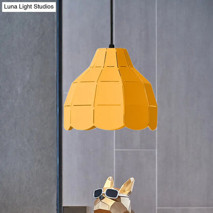 Macaron Scallop Dome Pendant Light - Pink/Yellow/Blue - Perfect for Living Room