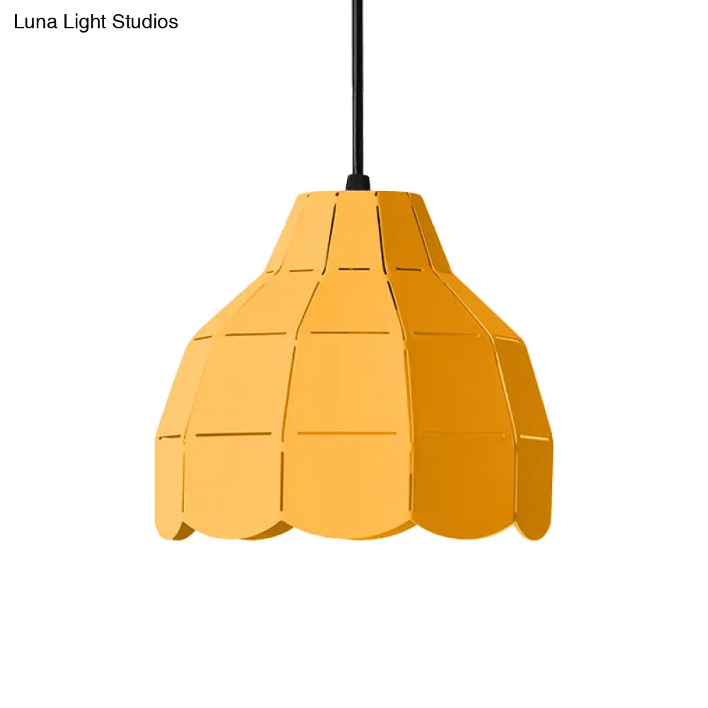 Macaron Scallop Dome Pendant Light - Pink/Yellow/Blue - Perfect for Living Room