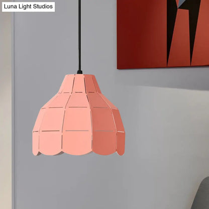 Macaron Scallop Dome Pendant Light - Pink/Yellow/Blue - Perfect for Living Room