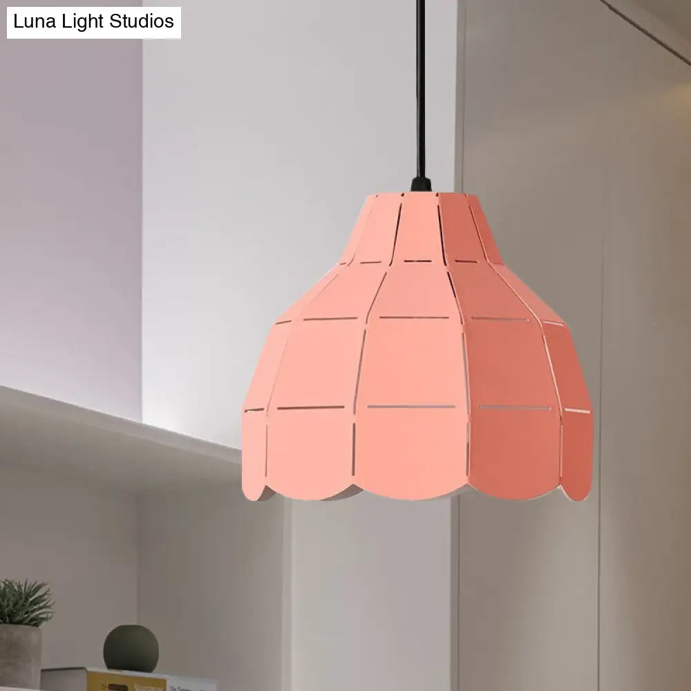 Macaron Scallop Dome Pendant Light - Pink/Yellow/Blue - Perfect for Living Room