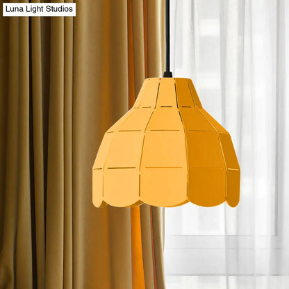 Macaron Scallop Dome Pendant Light - Pink/Yellow/Blue - Perfect for Living Room