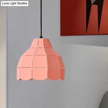 Macaron Scallop Dome Pendant Light - Pink/Yellow/Blue - Perfect for Living Room