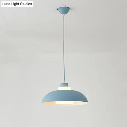 Macaron Single-Bulb Aluminum Ceiling Pendant Light with Acrylic Shade