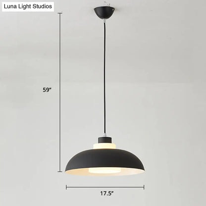 Macaron Single-Bulb Aluminum Ceiling Pendant Light with Acrylic Shade