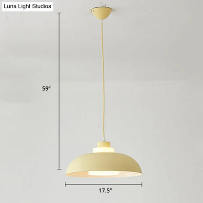 Macaron Single-Bulb Aluminum Ceiling Pendant Light with Acrylic Shade