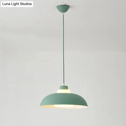 Macaron Single-Bulb Aluminum Ceiling Pendant Light with Acrylic Shade