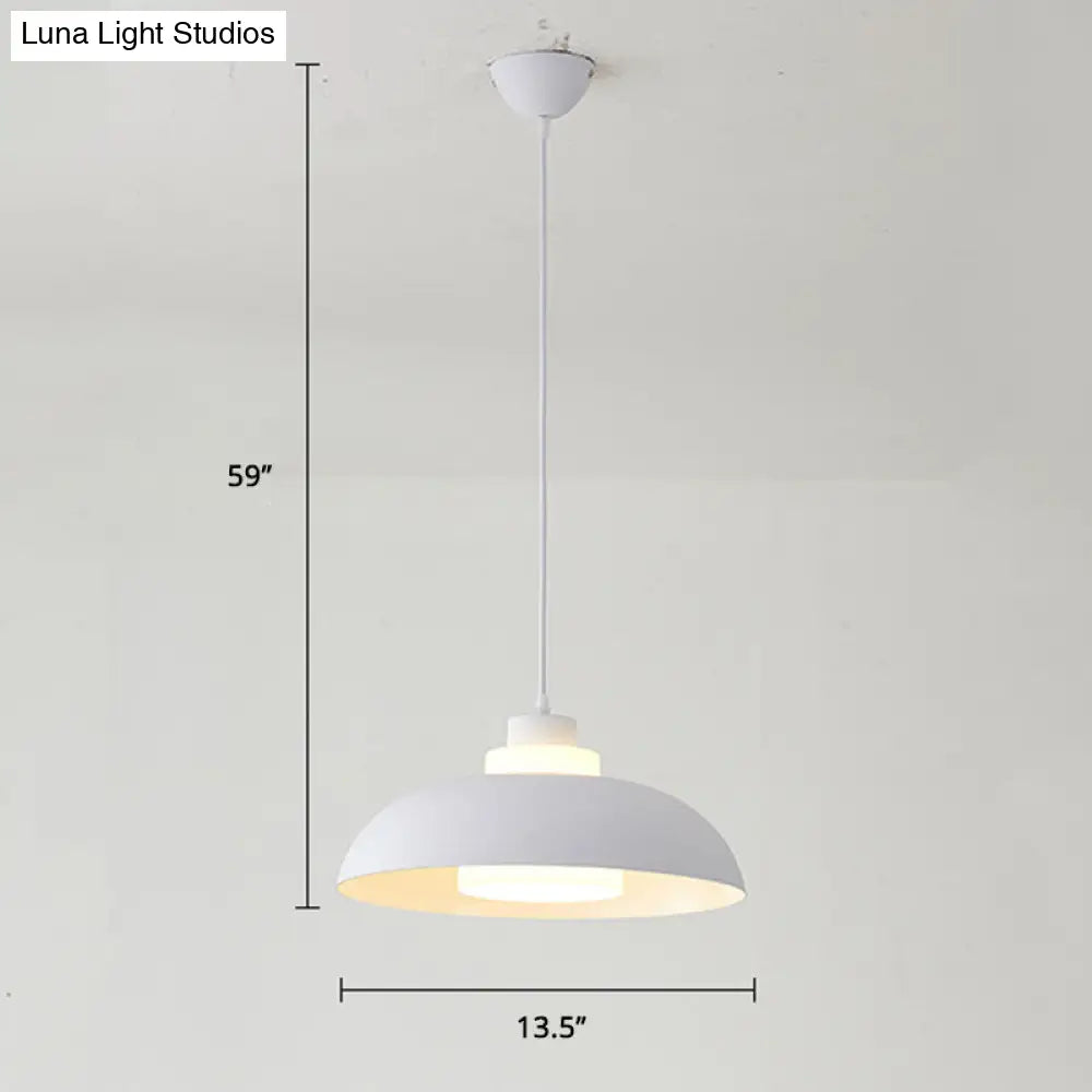 Macaron Single-Bulb Aluminum Ceiling Pendant Light with Acrylic Shade