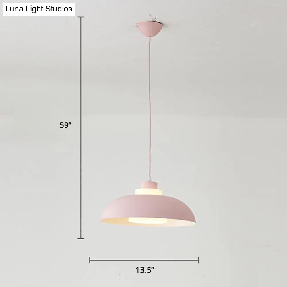 Macaron Single-Bulb Aluminum Ceiling Pendant Light with Acrylic Shade