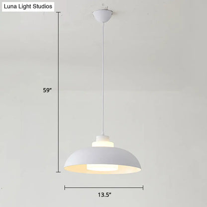 Macaron Single-Bulb Aluminum Ceiling Pendant Light with Acrylic Shade