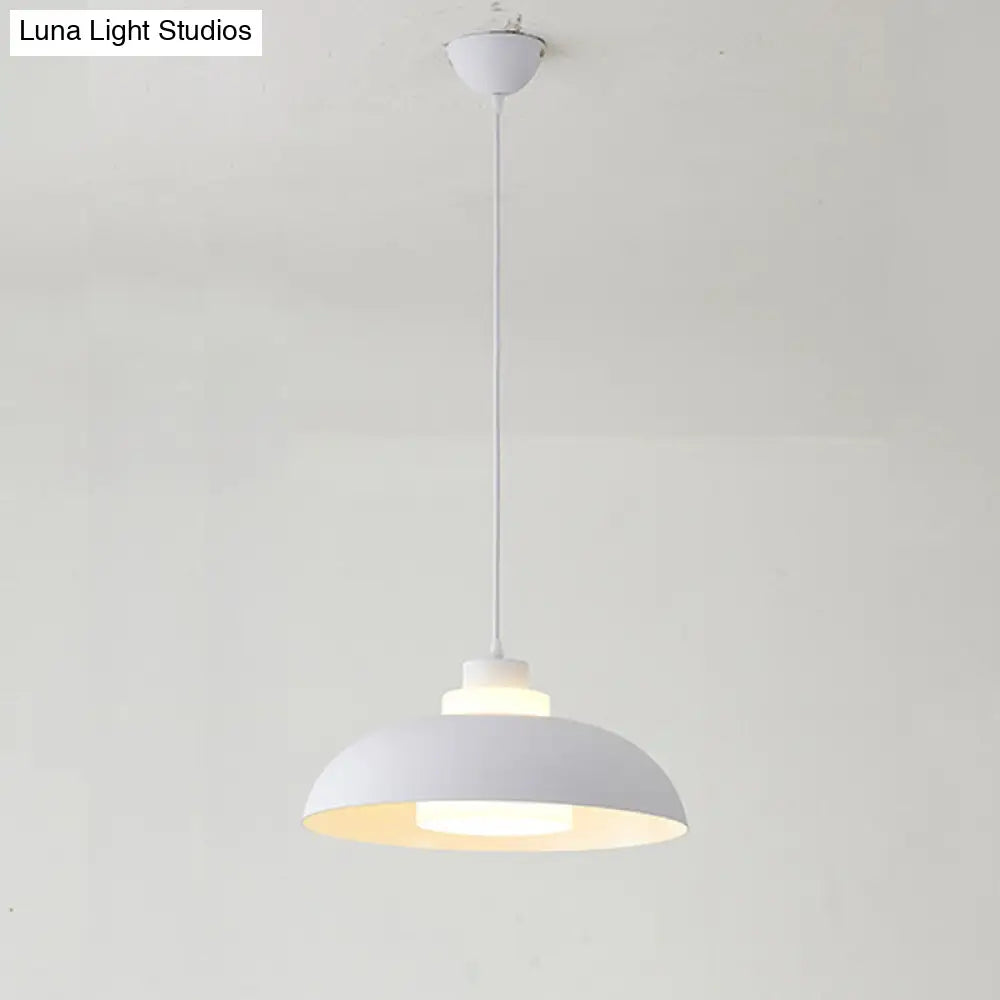 Macaron Single-Bulb Aluminum Ceiling Pendant Light with Acrylic Shade