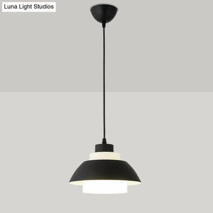 Macaron Single-Bulb Aluminum Ceiling Pendant Light with Acrylic Shade