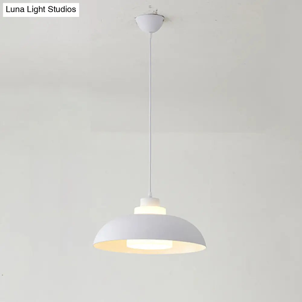 Macaron Single-Bulb Aluminum Ceiling Pendant Light with Acrylic Shade