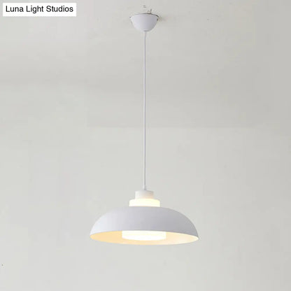 Macaron Single-Bulb Aluminum Ceiling Pendant Light with Acrylic Shade