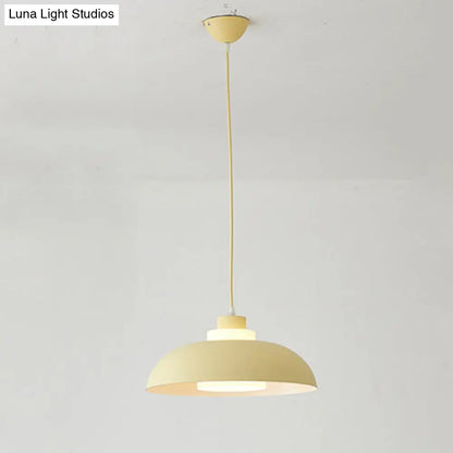 Macaron Single-Bulb Aluminum Ceiling Pendant Light with Acrylic Shade