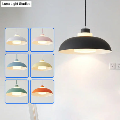 Macaron Single-Bulb Aluminum Ceiling Pendant Light with Acrylic Shade