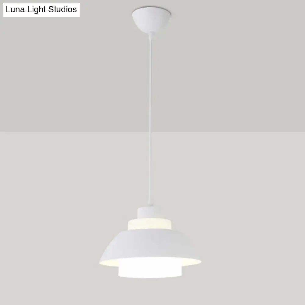 Macaron Single-Bulb Aluminum Ceiling Pendant Light with Acrylic Shade