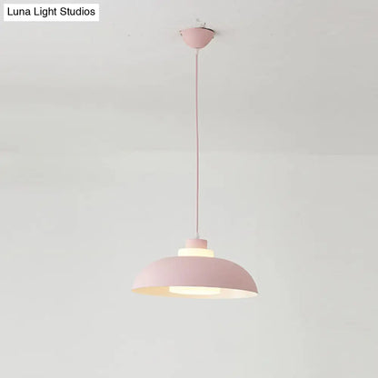 Macaron Single-Bulb Aluminum Ceiling Pendant Light with Acrylic Shade