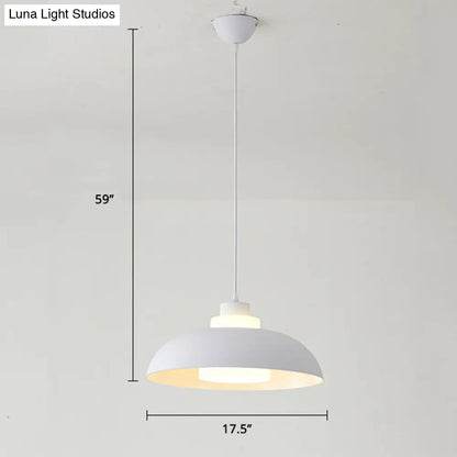 Macaron Single-Bulb Aluminum Ceiling Pendant Light with Acrylic Shade