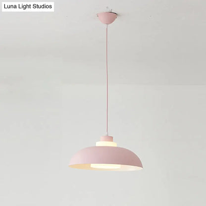 Macaron Single-Bulb Aluminum Ceiling Pendant Light with Acrylic Shade