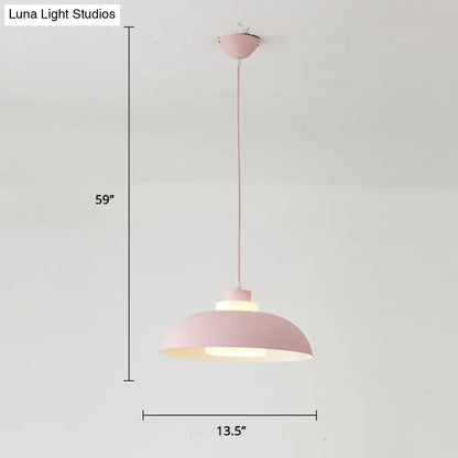 Macaron Single-Bulb Aluminum Ceiling Pendant Light with Acrylic Shade