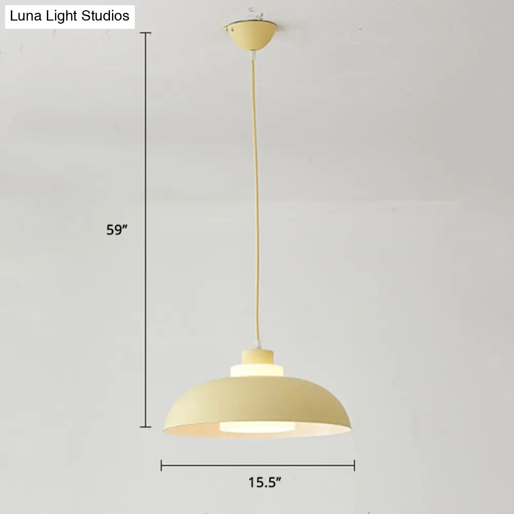 Macaron Single-Bulb Aluminum Ceiling Pendant Light with Acrylic Shade