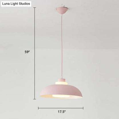 Macaron Single-Bulb Aluminum Ceiling Pendant Light with Acrylic Shade